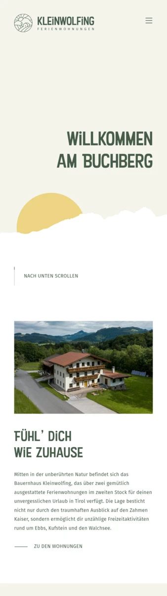 Screenshot von der Handyansicht von ambuchberg.at